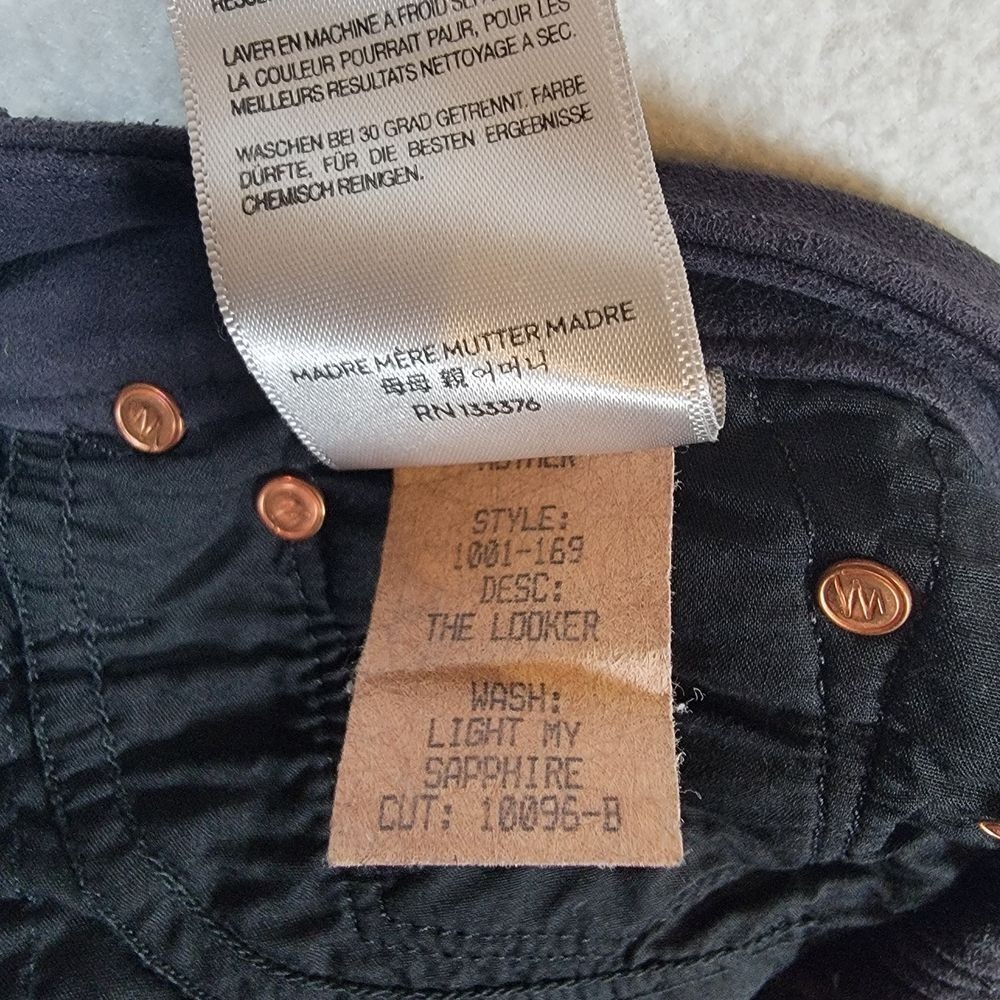 MOTHER The Looker‎ Texas Rein Black Pants Sz 28 Light My Sapphire Stretch - Picture 5 of 11